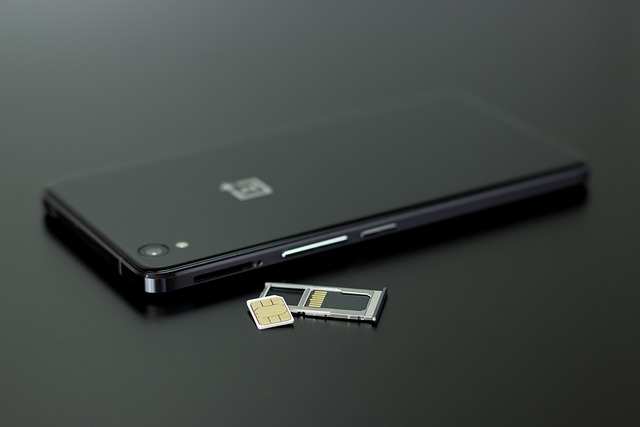 スマートフォンからSIMを取り出したところ