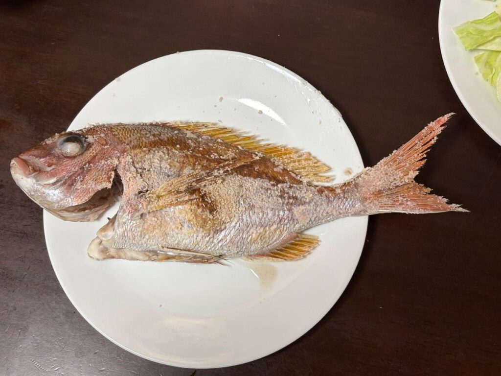 ヘルシオで焼いた鯛の塩焼き